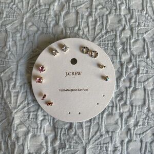 J. Crew Silver and Pink Earring Set